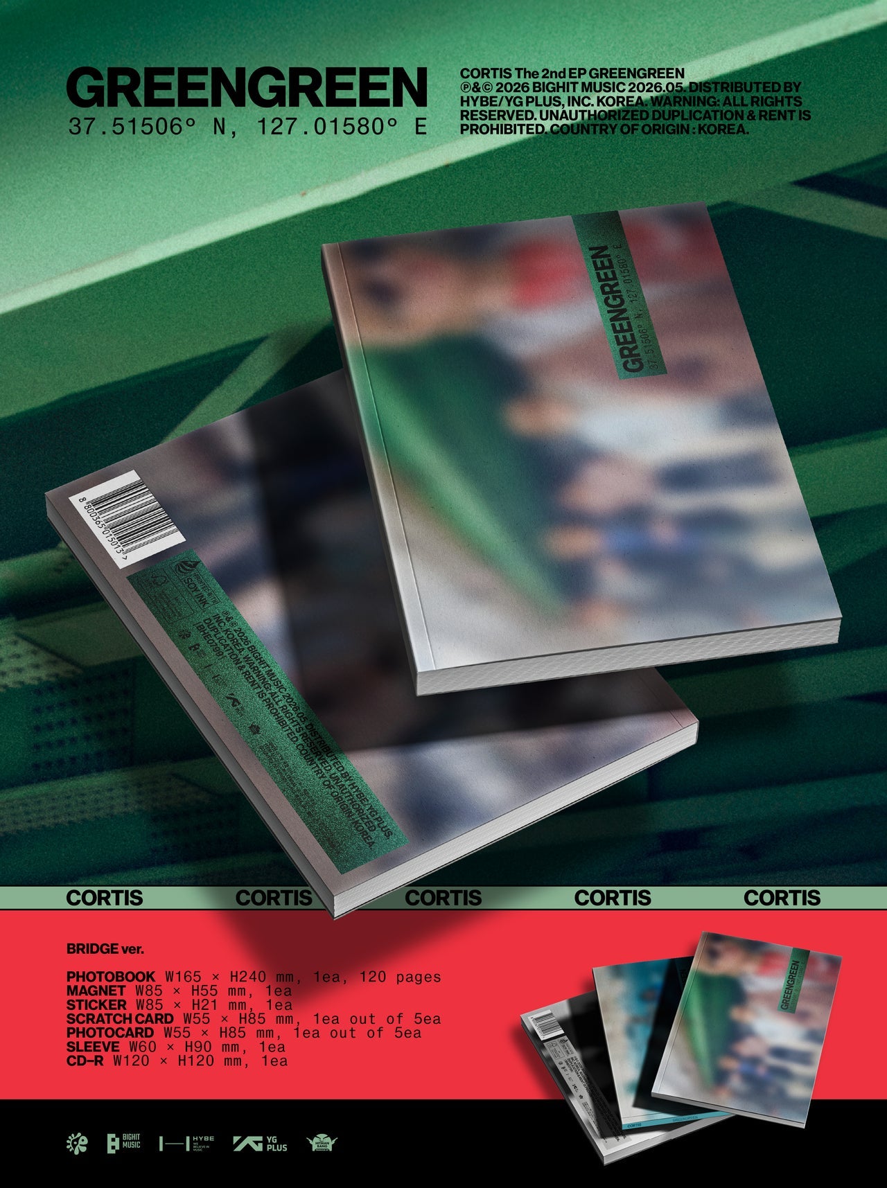 [PRE-ORDER] CORTIS - 2nd EP 'GREENGREEN' (Photobook ver.) (hello82 Exclusive)
