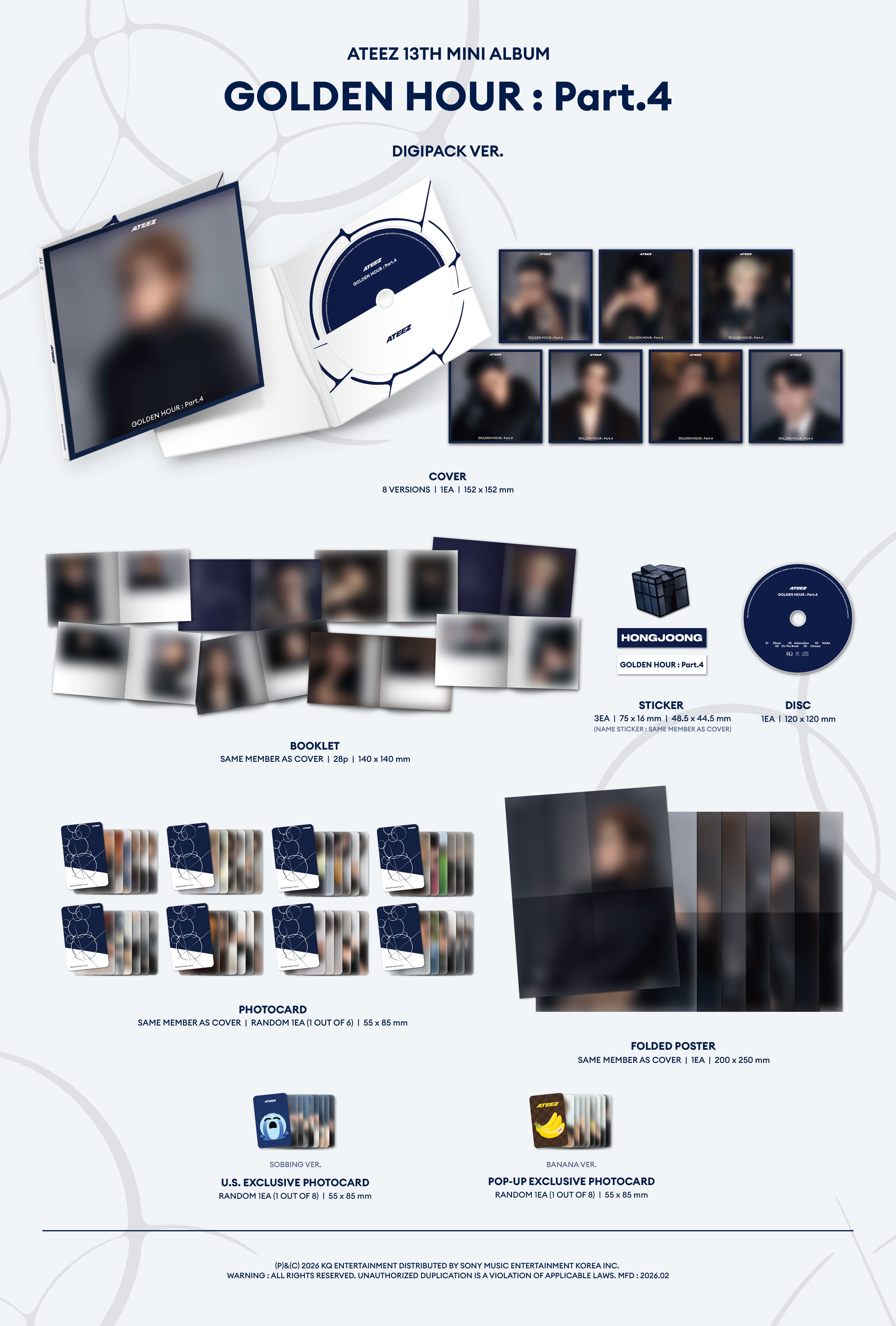 ATEEZ - 'GOLDEN HOUR : Part.4' (Member Digipack ver.) hello82 [POP-UP Exclusive]