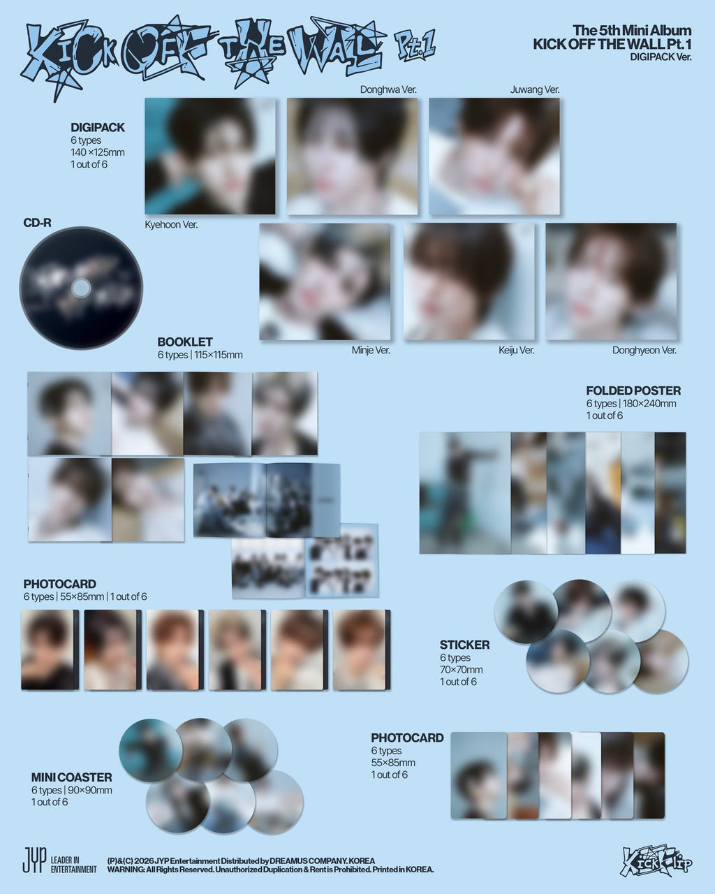 [PRE-ORDER] KICKFLIP - 5th Mini Album 'KICK OFF THE WALL PT.1' (Digipack ver.)(RANDOM)