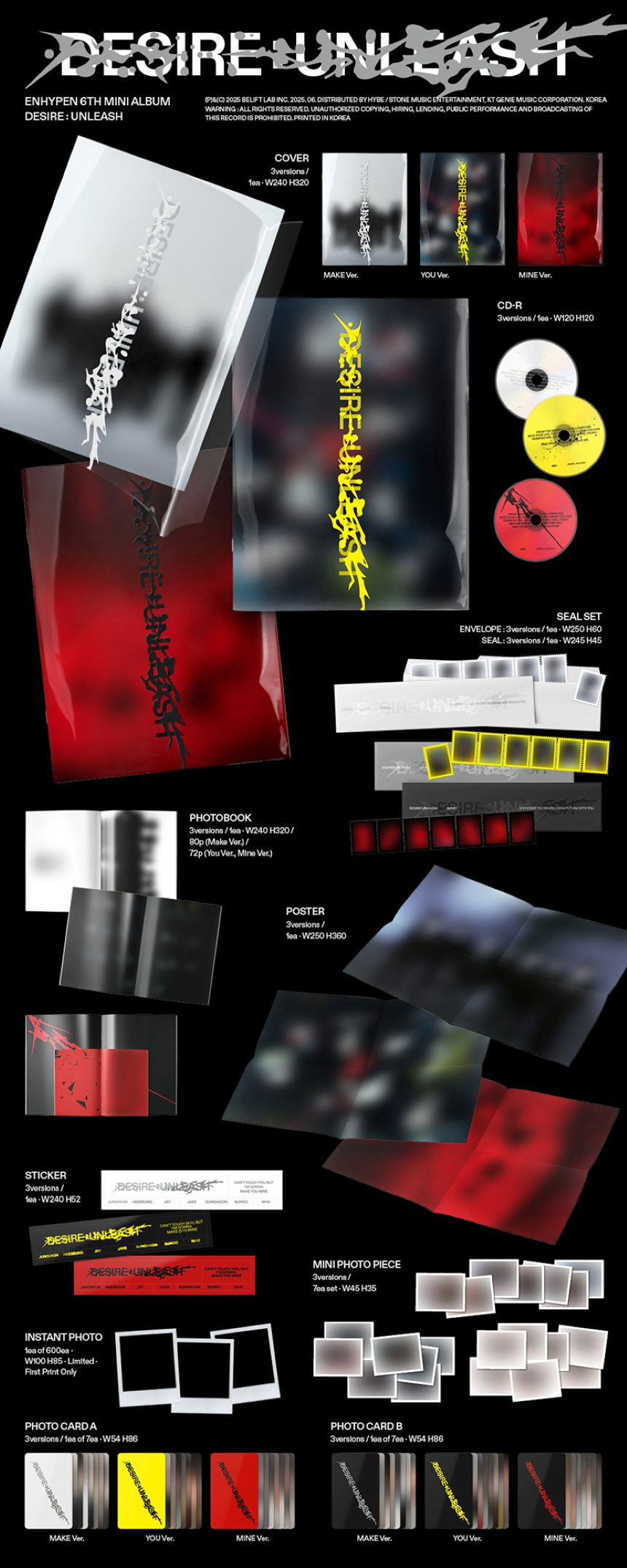 PRE-ORDER] ENHYPEN - 6th Mini Album 'DESIRE: UNLEASH' +