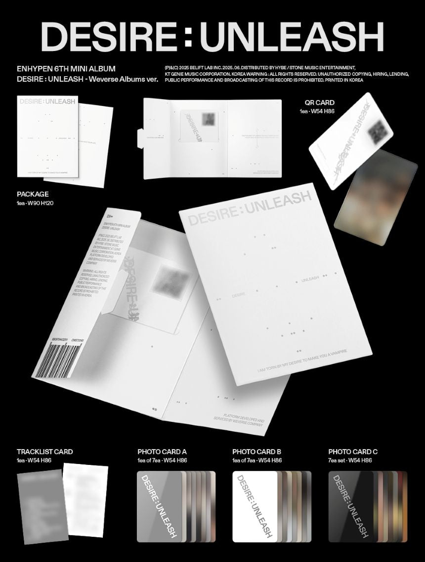[PRE-ORDER] ENHYPEN - 6th Mini Album 'DESIRE: UNLEASH' (Weverse Albums ver.)
