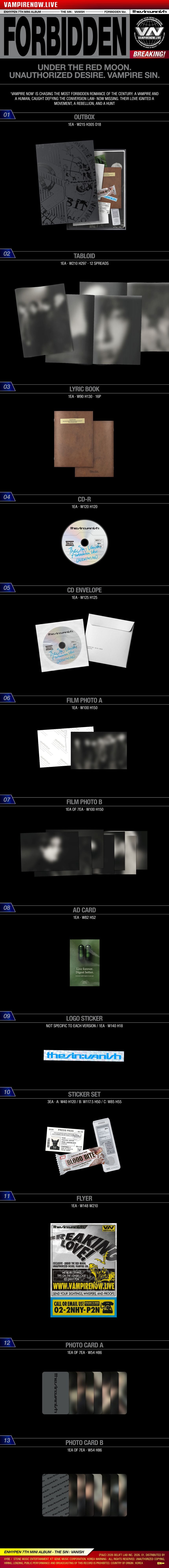 [PRE-ORDER] ENHYPEN - 7th Mini Album 'THE SIN:VANISH' (hello82 Exclusive)