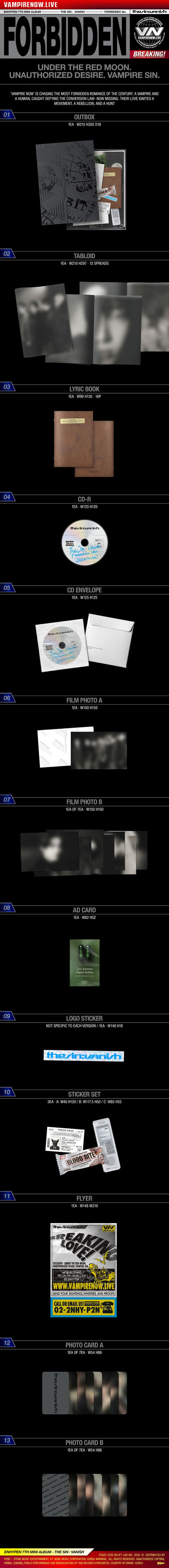 [PRE-ORDER] ENHYPEN - 7th Mini Album 'THE SIN:VANISH' (hello82 Exclusive)