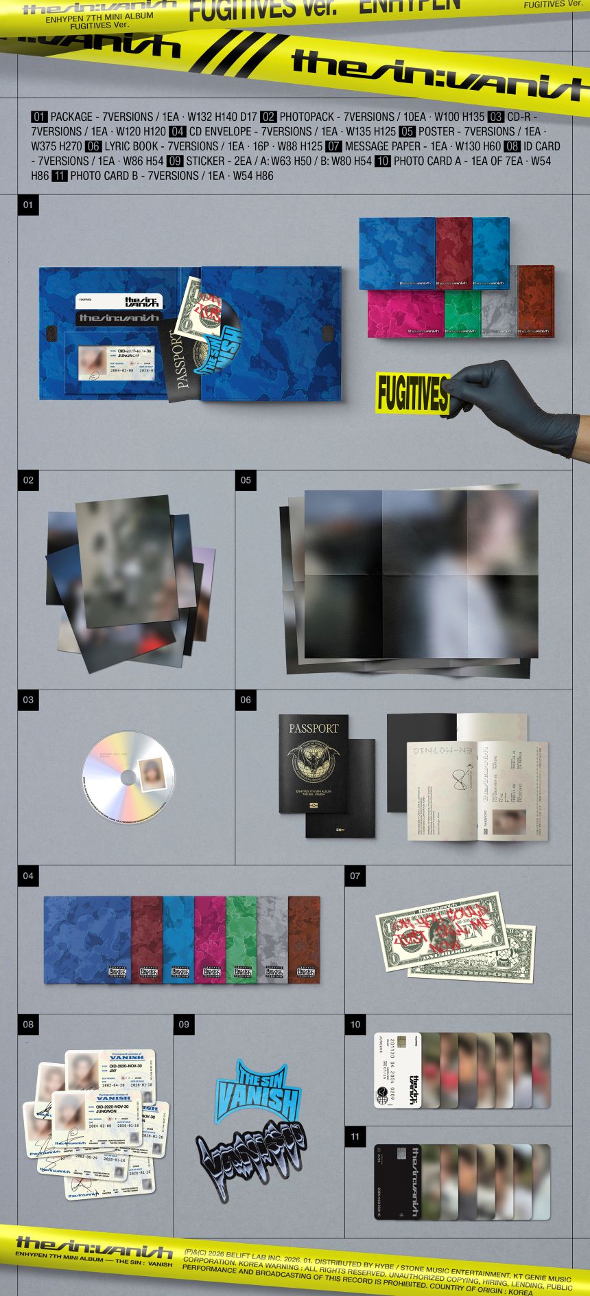 ENHYPEN - 7th Mini Album 'THE SIN:VANISH' (FUGITIVES ver.)