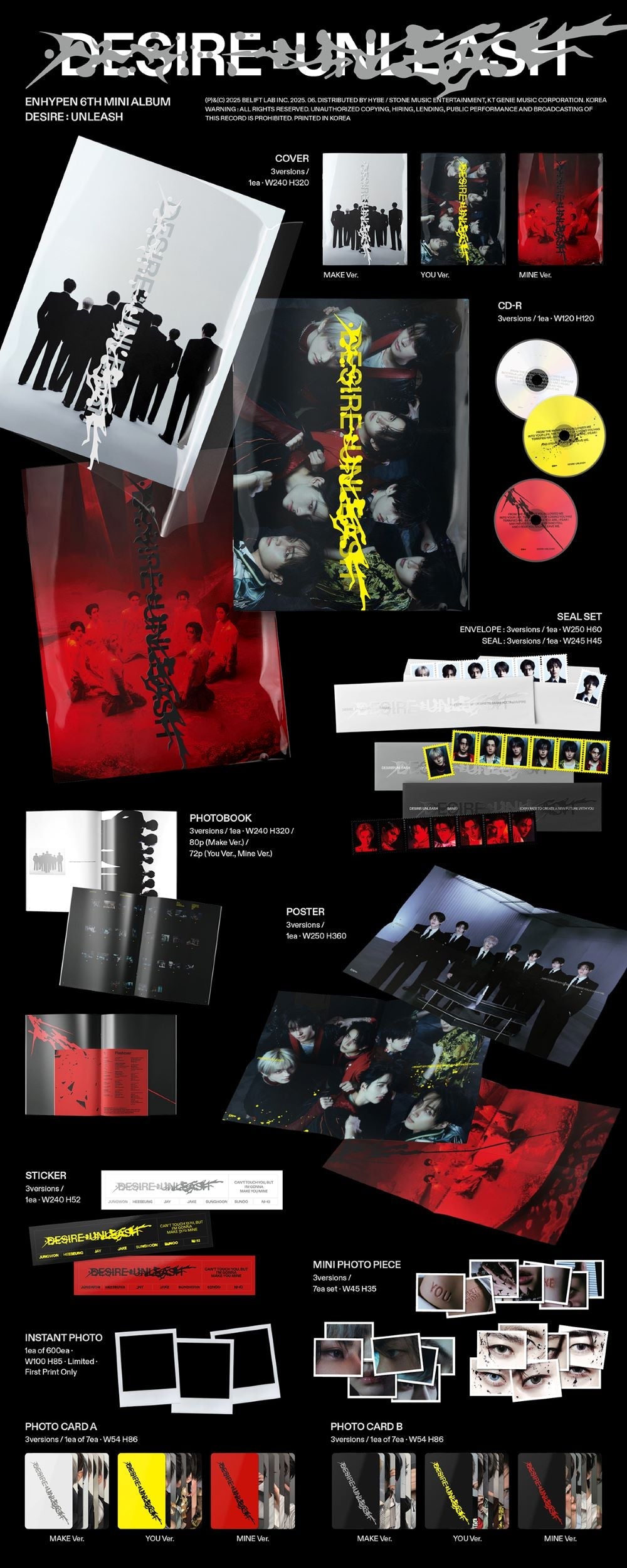 K-POP・アジア ENHYPEN 6TH MINI ALBUM DESIRE: UNLEASH DESIRE : UNLEASH [MINE Ver.] (Signed Exclusive) - ENHYPEN Store