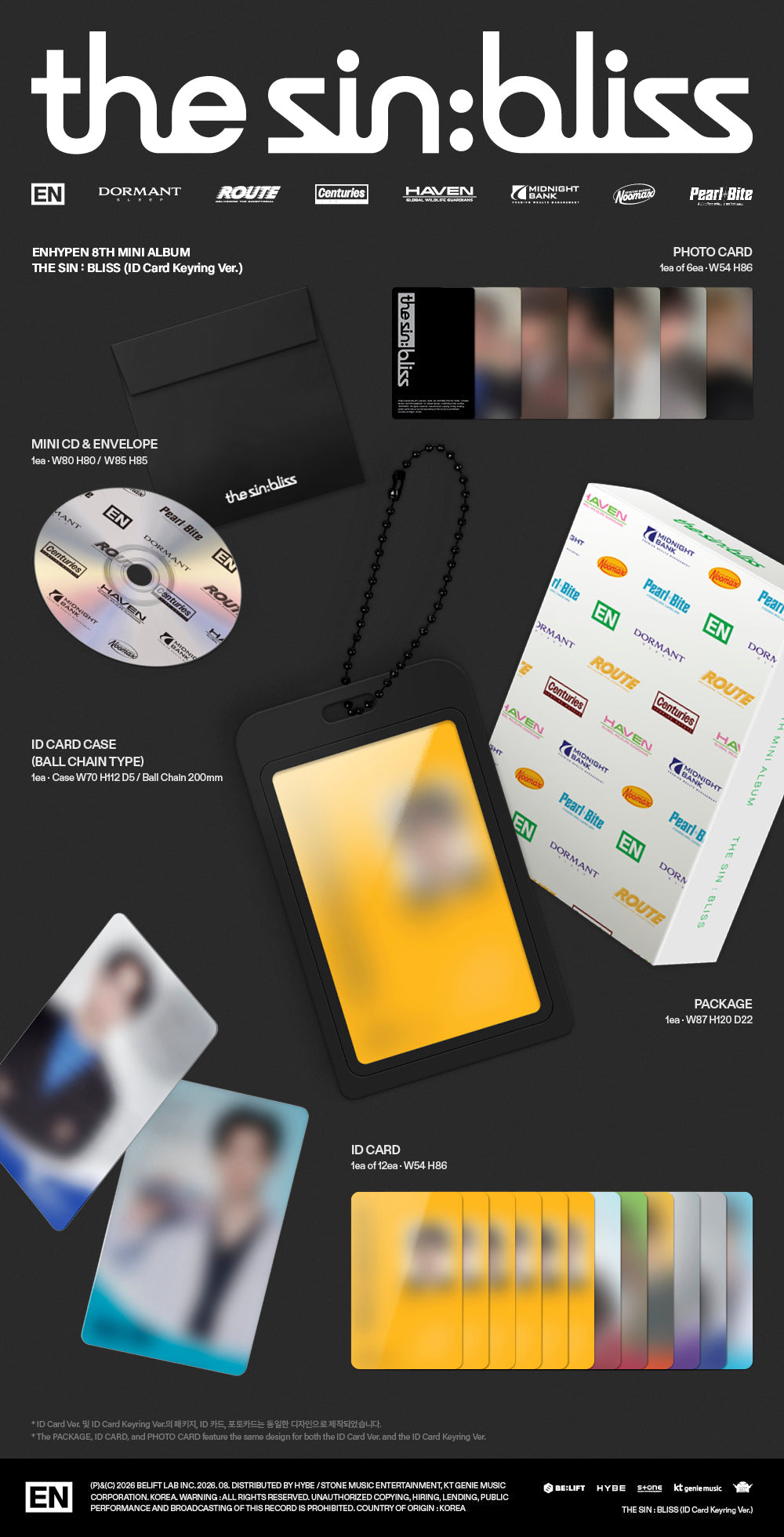 ENHYPEN - 8th Mini Album 'THE SIN : BLISS' (ID Card Keyring ver.) (Korean Release)