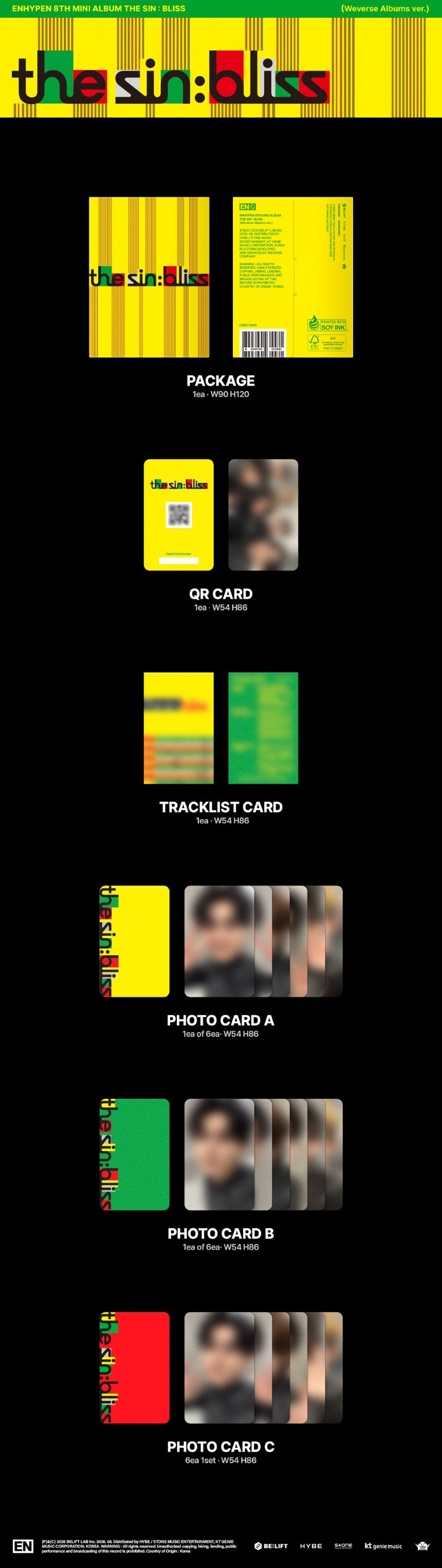 ENHYPEN - 8th Mini Album 'THE SIN : BLISS' (Weverse album ver.)