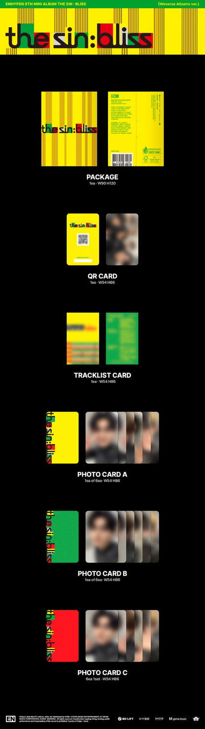 [PRE-ORDER] ENHYPEN - 8th Mini Album 'THE SIN : BLISS' (Weverse album ver.)