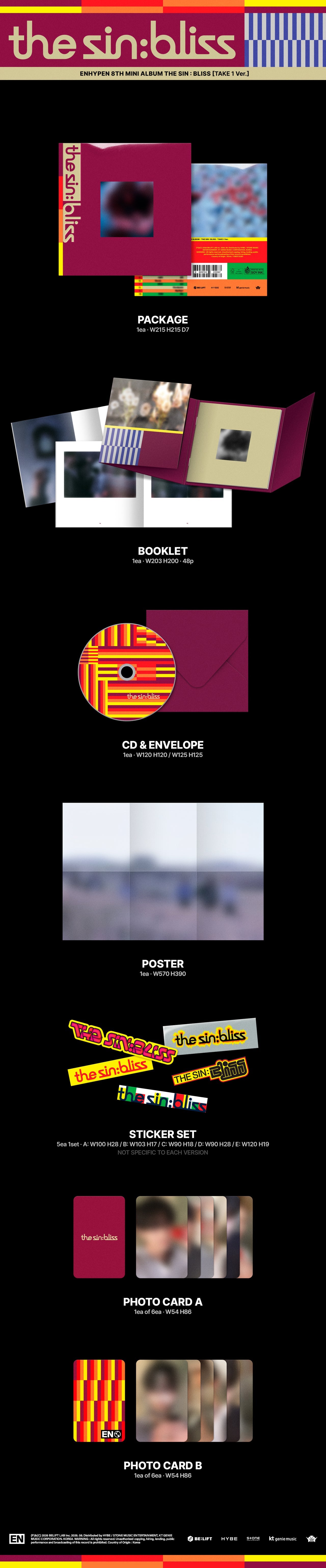 [PRE-ORDER] ENHYPEN - 8th Mini Album 'THE SIN : BLISS' (Standard Ver.) + Weverse POB