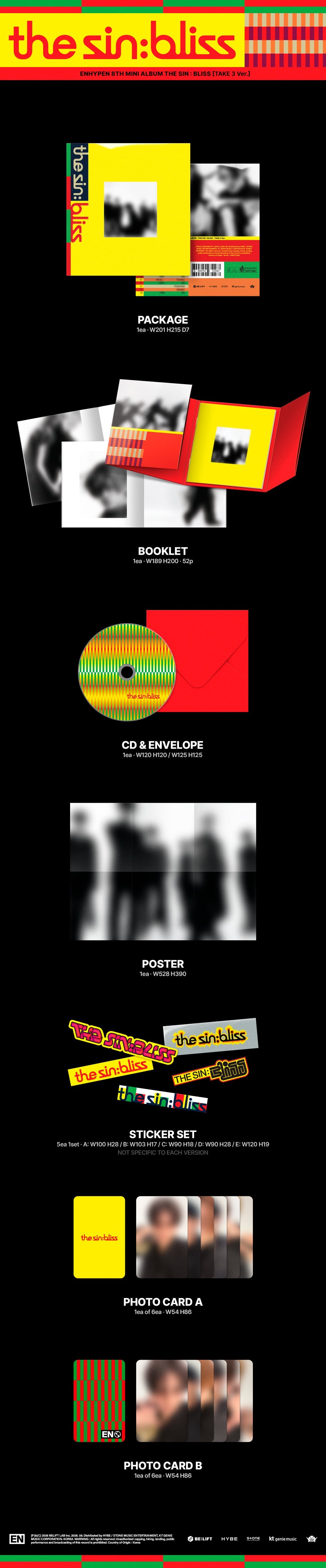[PRE-ORDER] ENHYPEN - 8th Mini Album 'THE SIN : BLISS' (Standard Ver.) + Weverse POB