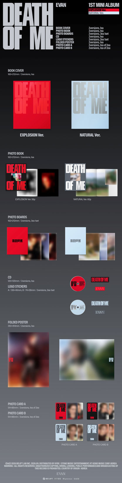 [PRE-ORDER] EVAN - 1st Mini Album 'DEATH OF ME' (Standard ver.) + SOUNDWAVE POB