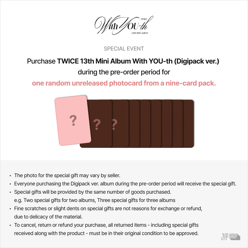 TWICE - 13th Mini-Album 'With YOU-th' (Digipack) [FULL SET] + JYP