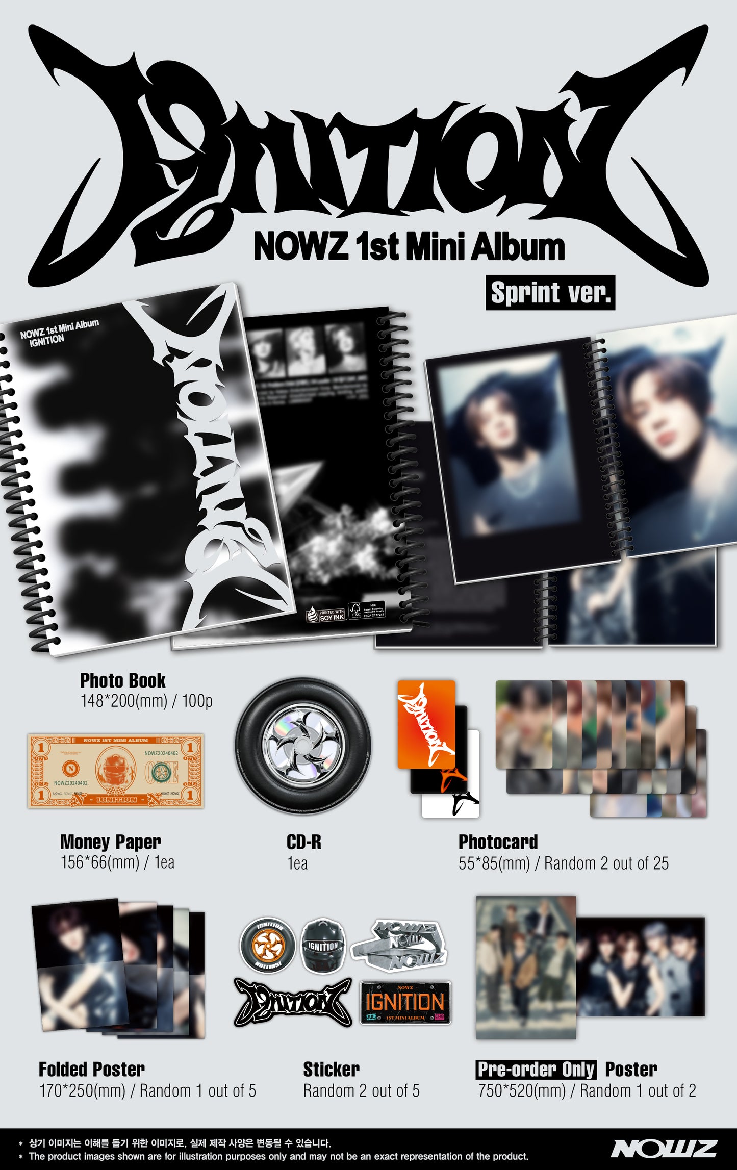 NOWZ - 1st Mini Album 'IGNITION' + Apple Music Photocard POB