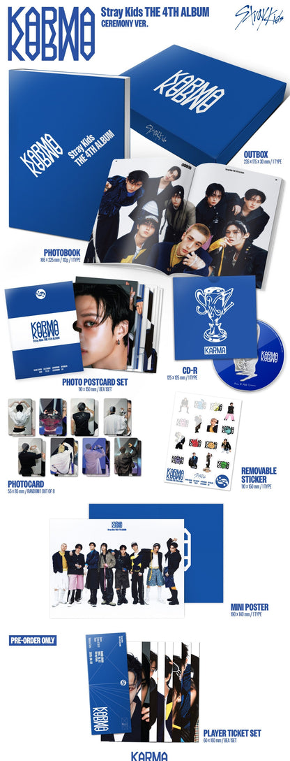 [PRE-ORDER] STRAY KIDS - 4th Full Album 'KARMA' (Standard ver.) + EVERLINE SHOP POB