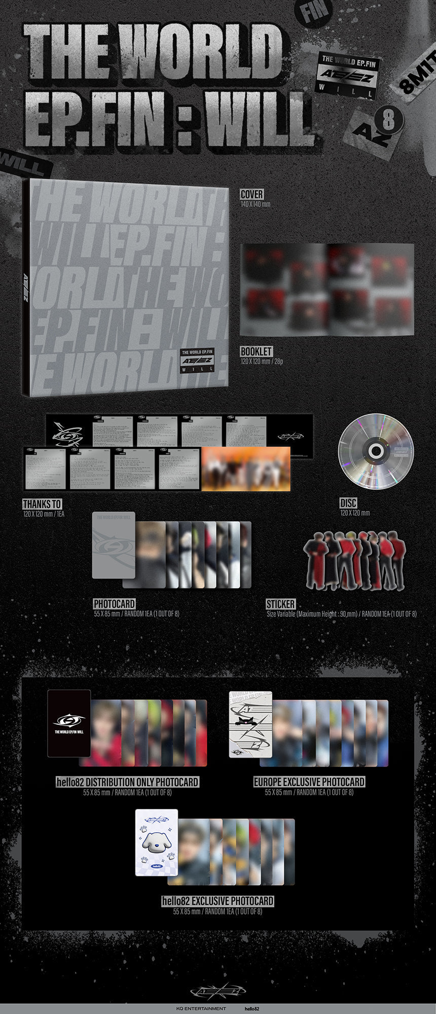 ATEEZ 에이티즈 - 10th Mini-Album 'THE WORLD EP.FIN : WILL' (Digipak) (US  Version)