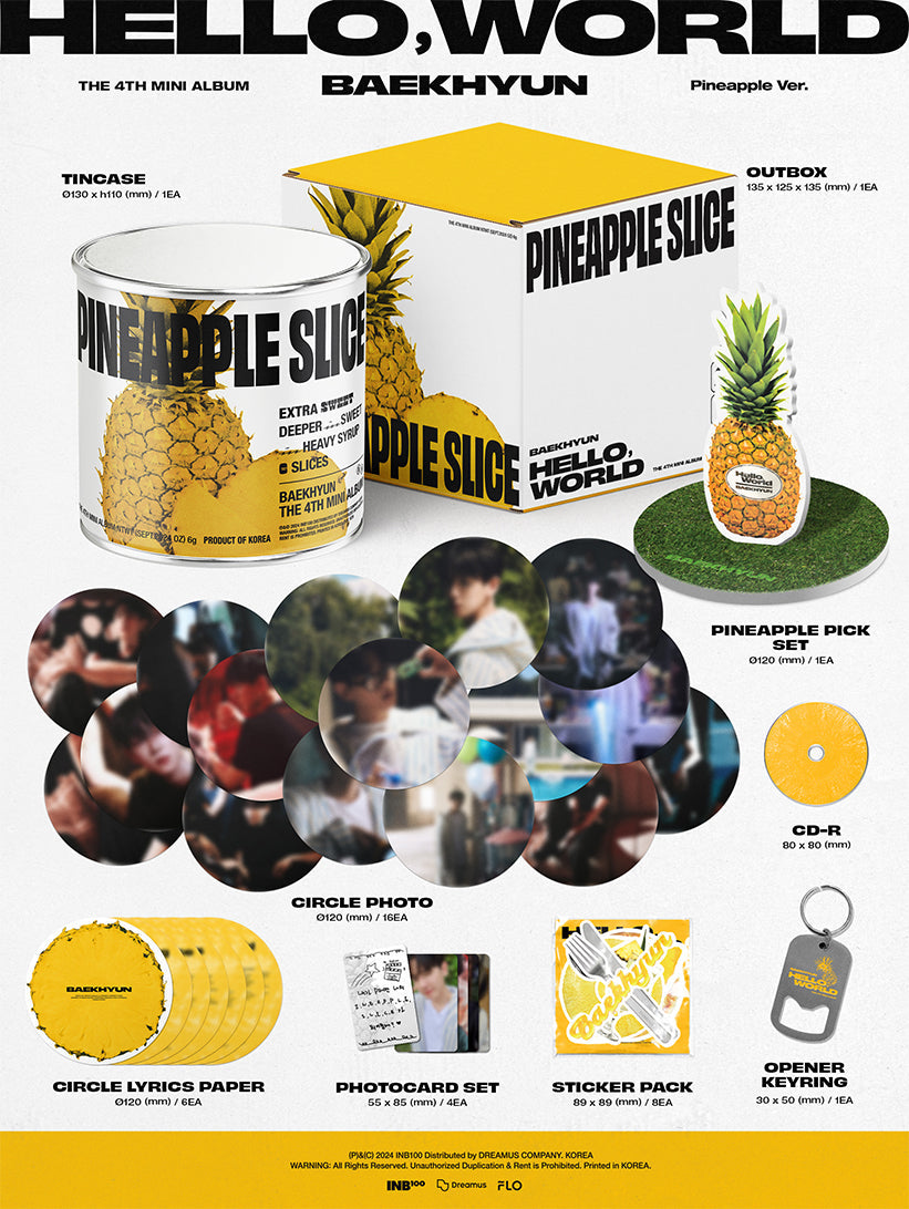 EXO - BAEKHYUN - 4th Mini-Album ‘Hello, World’ (Pineapple Version)