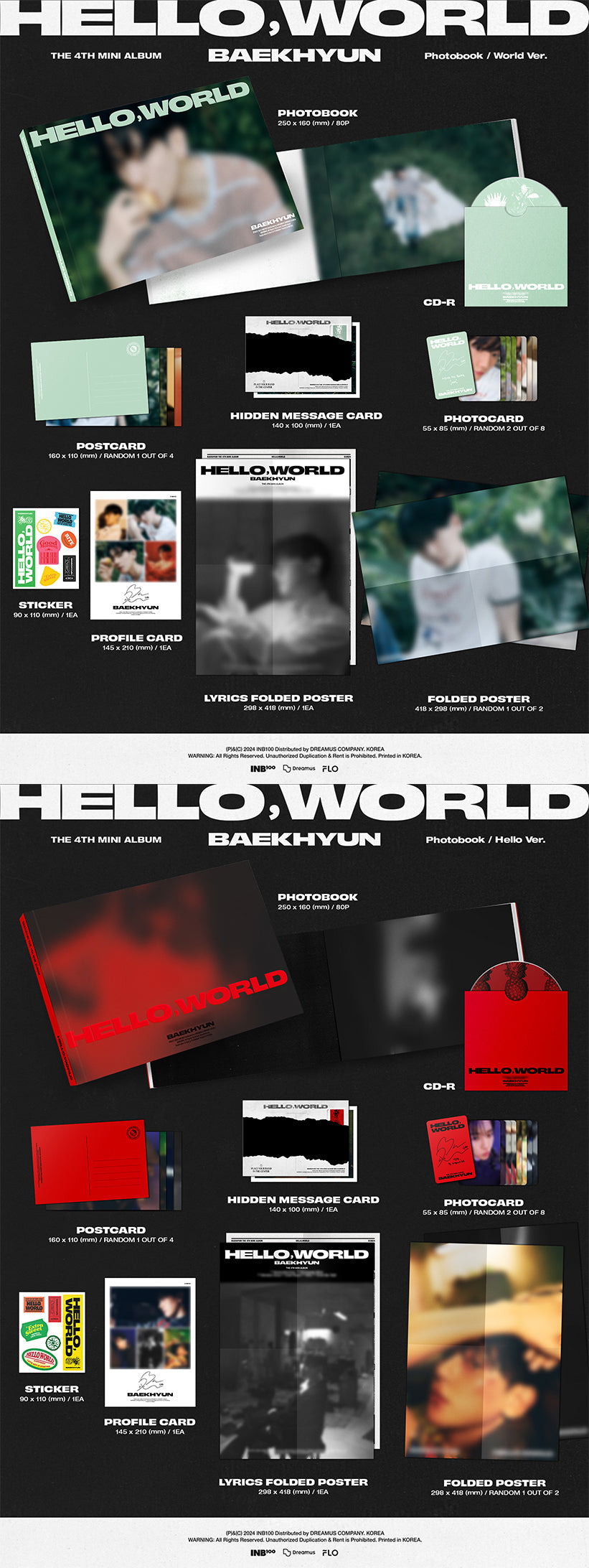 EXO - BAEKHYUN - 4th Mini-Album ‘Hello, World’ (Photobook Version)