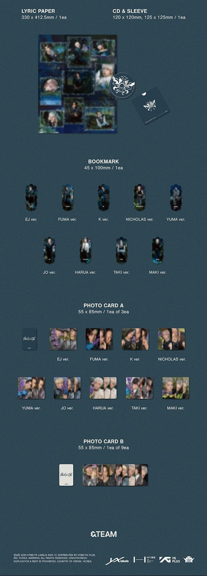 &TEAM - 1st Korean Mini Album 'Back to Life' (ROAR ver.) + Apple Music Postcard POB