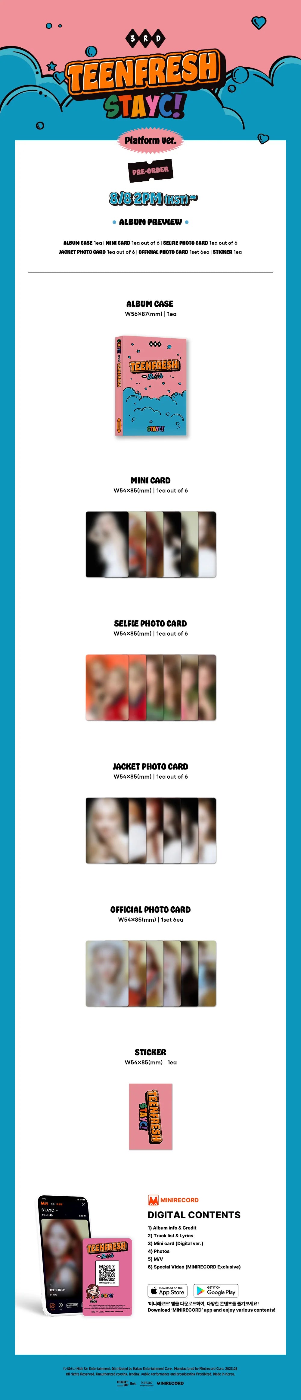 [FINAL SALE] STAYC - 3rd Mini-Album 'TEENFRESH' (Platform NEMO Version)