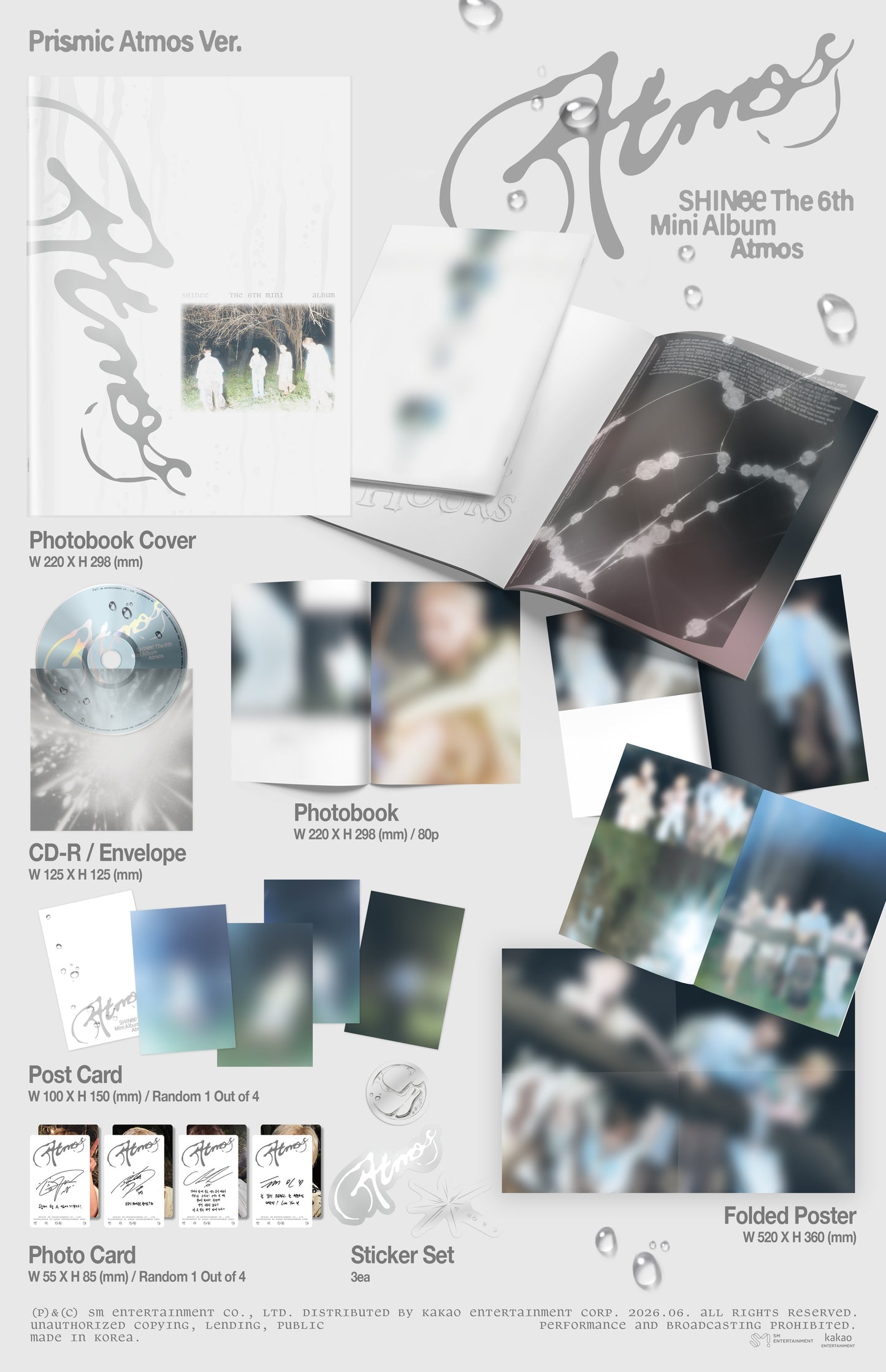 [PRE-ORDER] SHINee - 6th Mini Album 'Atmos' (Prismic Atmos ver.) + Apple Music Photocard POB