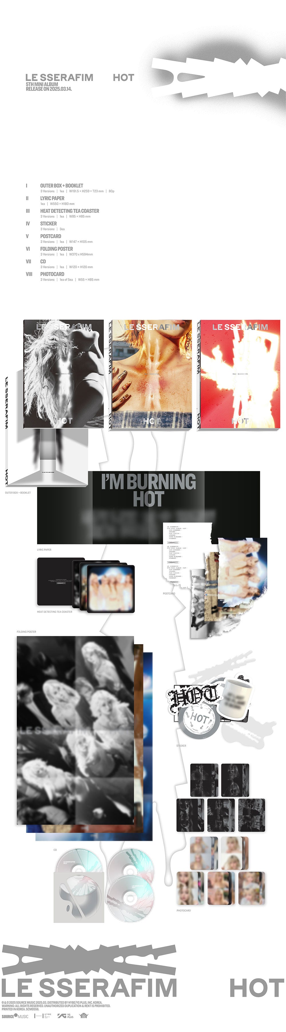 LE SSERAFIM - 5th Mini-Album 'HOT' (Standard Version)