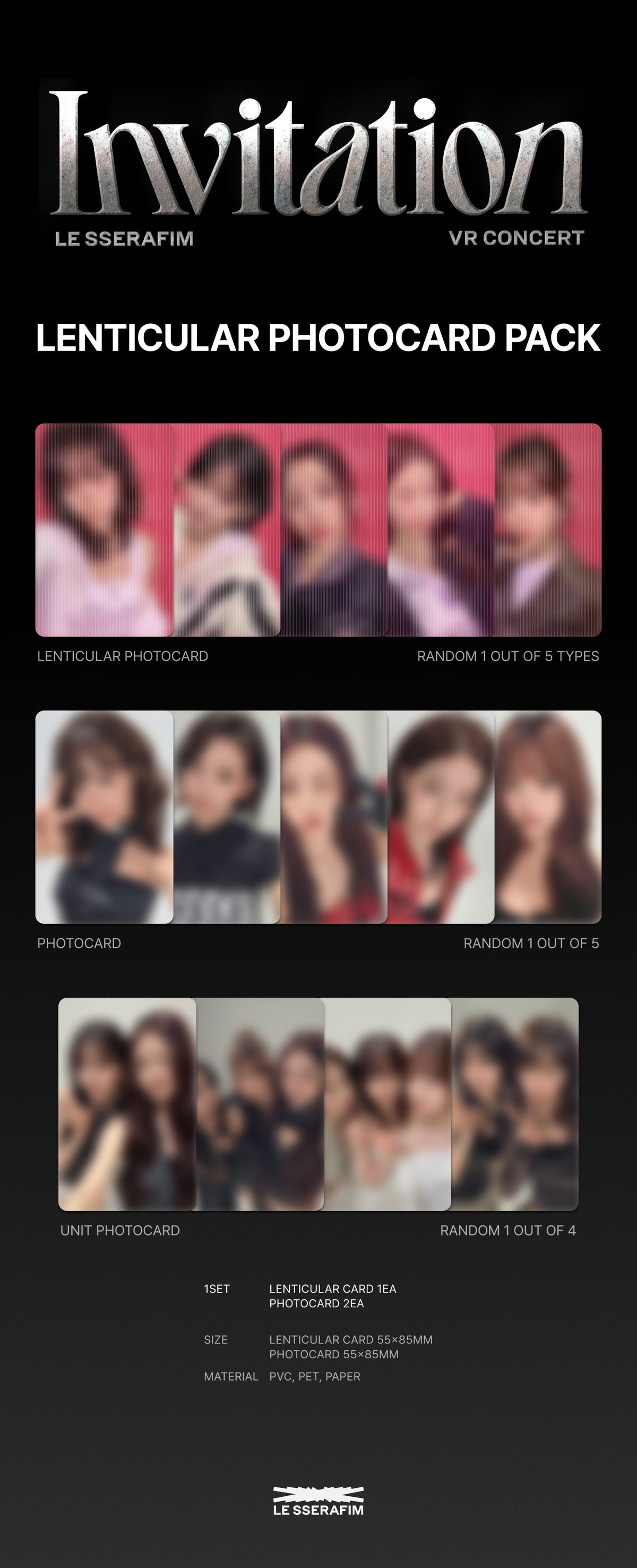 LE SSERAFIM - VR CONCERT MERCH - LENTICULAR PHOTOCARD PACK