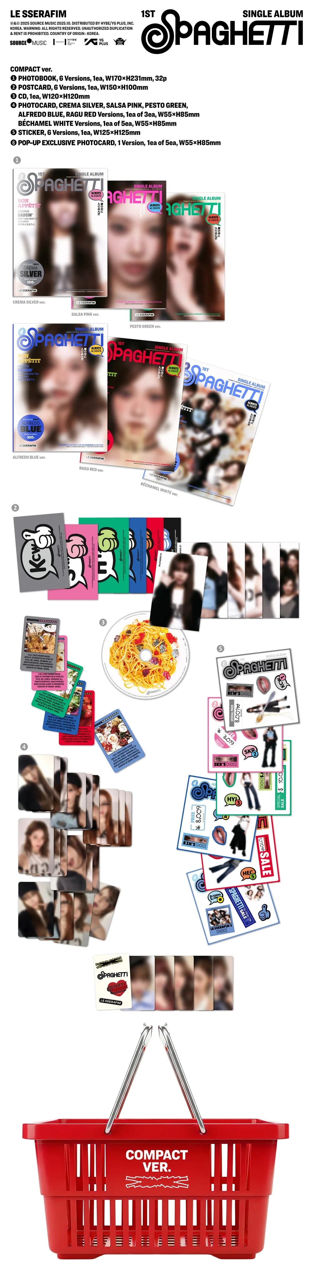 LE SSERAFIM - 1st Single Album 'SPAGHETTI' (COMPACT ver.) [POP-UP Excl.]