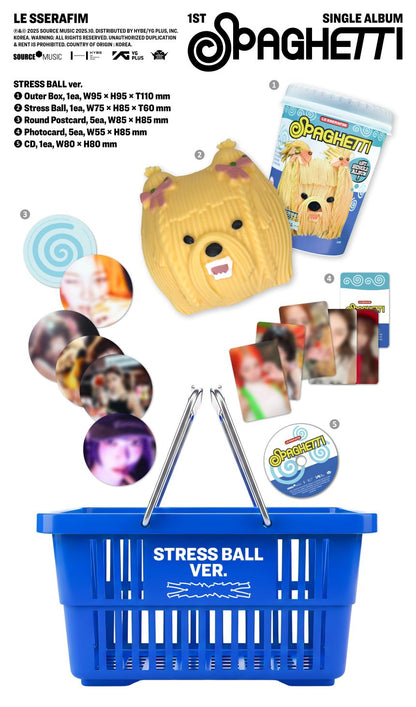 [PRE-ORDER] LE SSERAFIM - 1st Single Album 'SPAGHETTI' (STRESS BALL ver.)