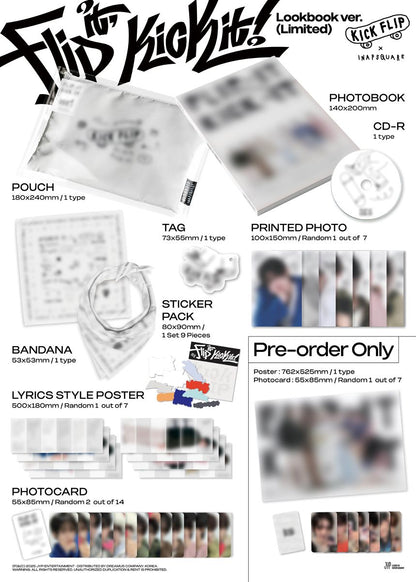 [PRE-ORDER] KickFlip - 1st Mini-Album 'Flip it, Kick it!' (Lookbook Version) (Limited) + Apple Music POB Photocard