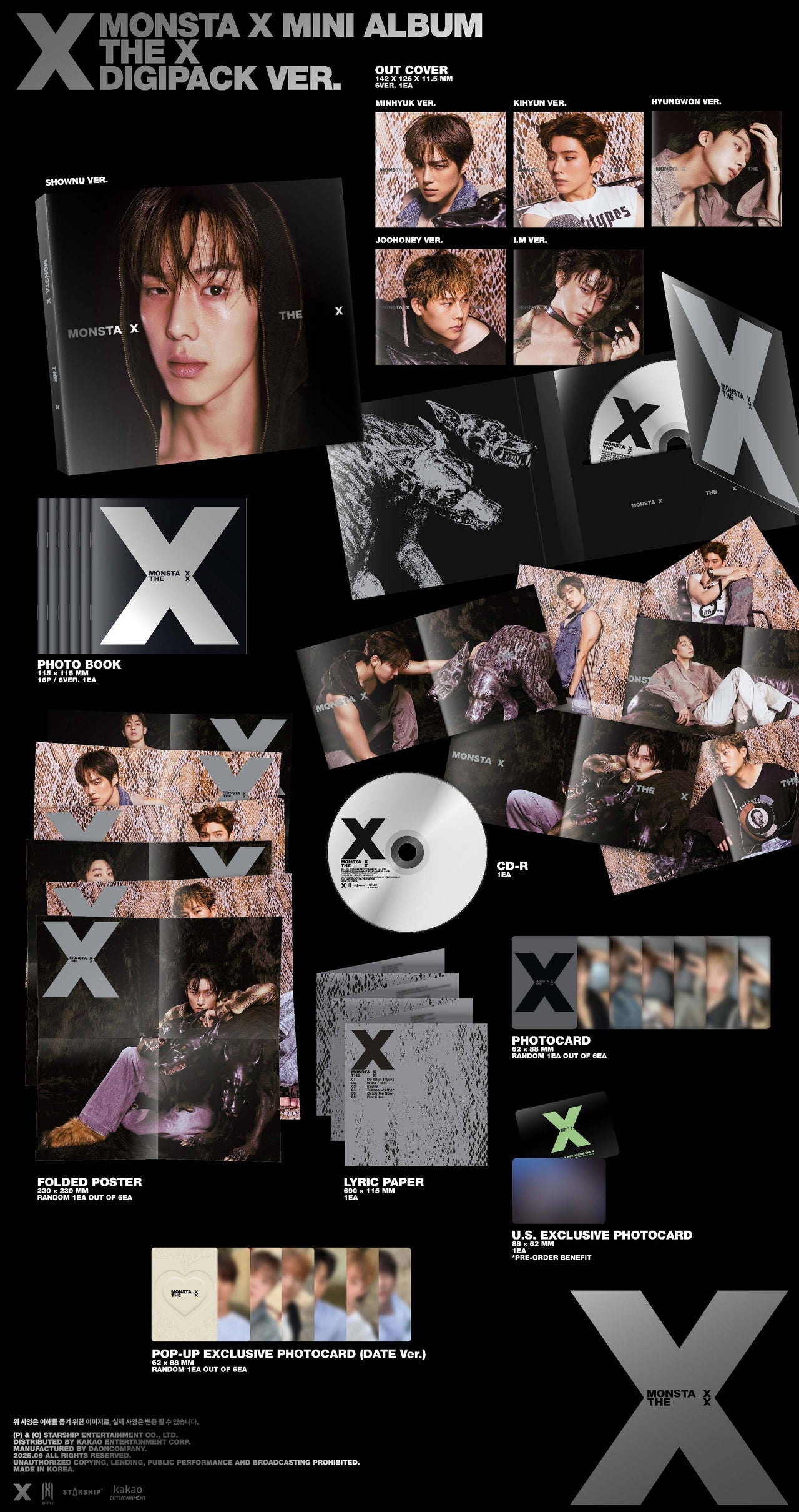 [PRE-ORDER] MONSTA X - 'THE X' (DIGIPACK ver.) [POP-UP Exclusive]