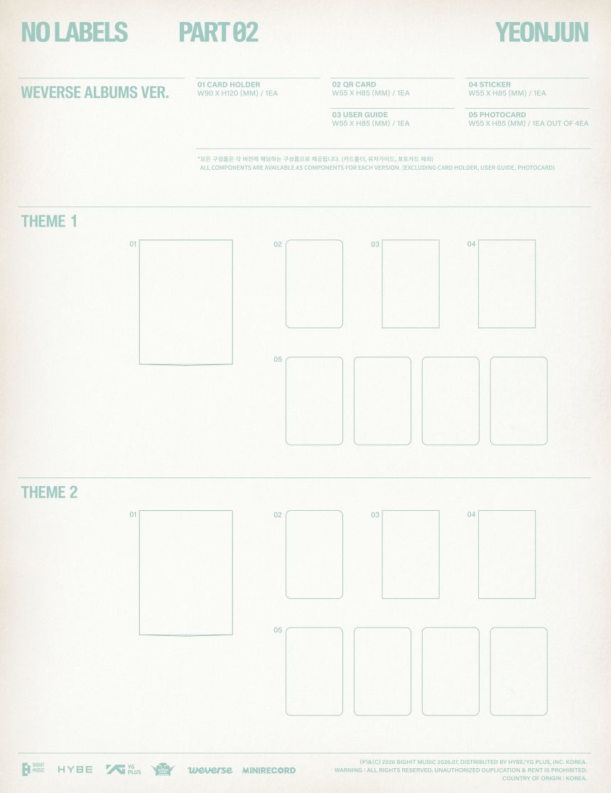 [PRE-ORDER] TXT - YEONJUN - 'NO LABELS: PART 02' (Weverse Albums ver.)