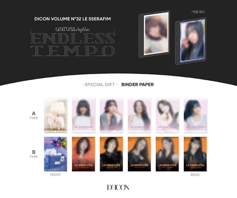 [PRE-ORDER] LE SSERAFIM - A-TYPE DICON VOLUME N°32 LE SSERAFIM LIMITLESS RHYTHM + Binder Paper POB