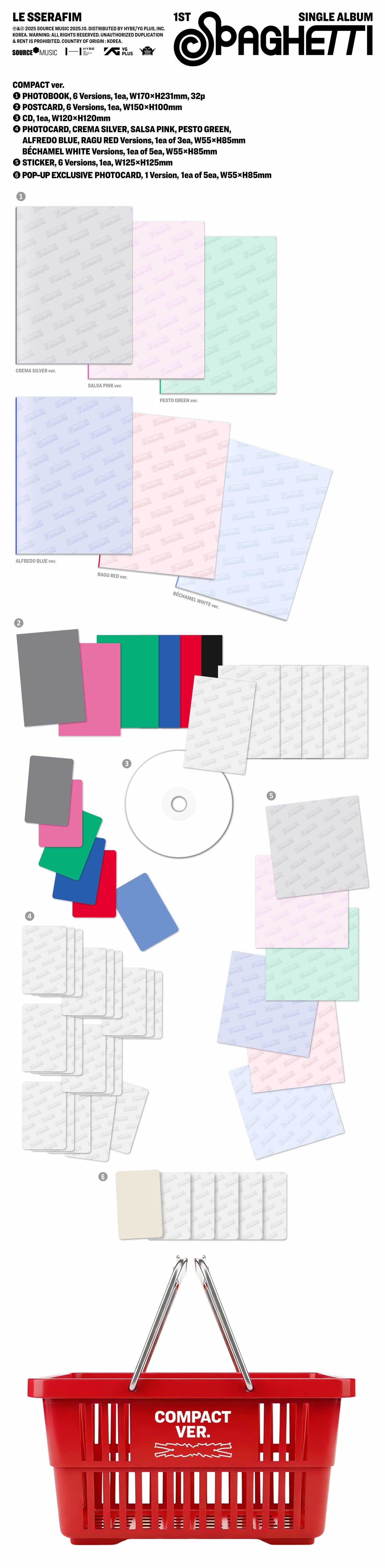 [PRE-ORDER] LE SSERAFIM - 1st Single Album 'SPAGHETTI' (COMPACT ver.) [POP-UP Excl.]