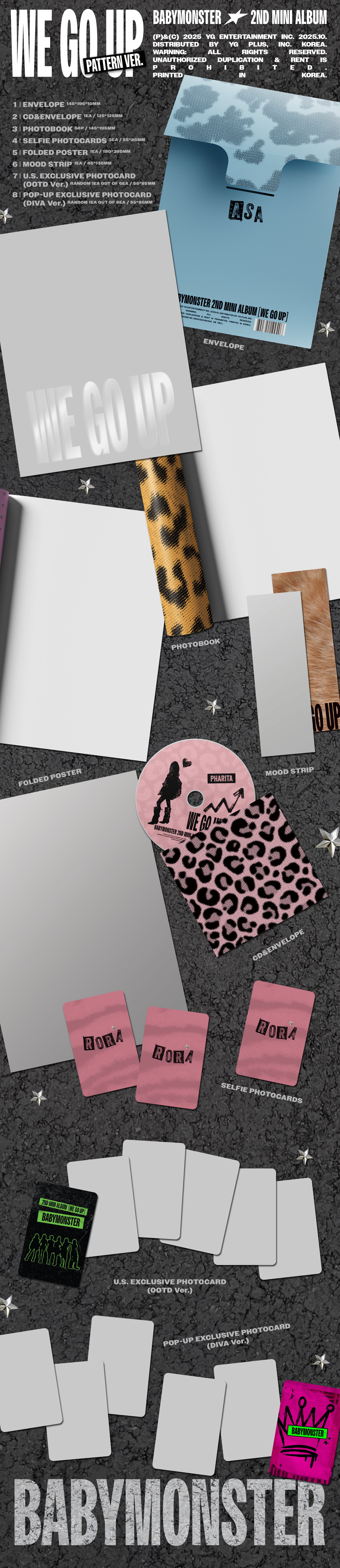 BABYMONSTER - 2nd Mini Album 'WE GO UP' (PATTERN ver.) (POP-UP Excl.)