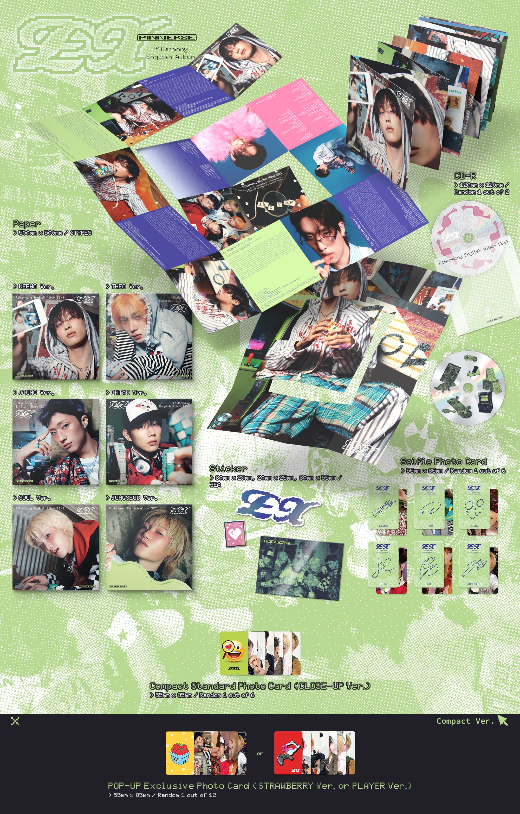 PRE-ORDER] P1Harmony - 1st English Album 'EX' (Compact