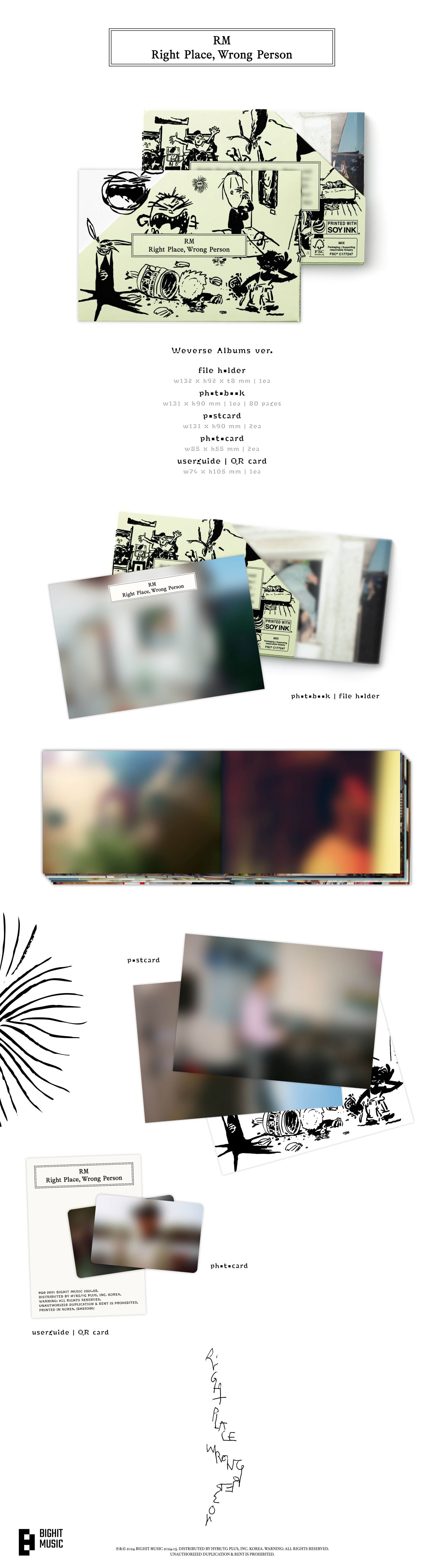 BTS - RM - 2nd Solo Album 'Right Place, Wrong Person' (Weverse Albums Version)