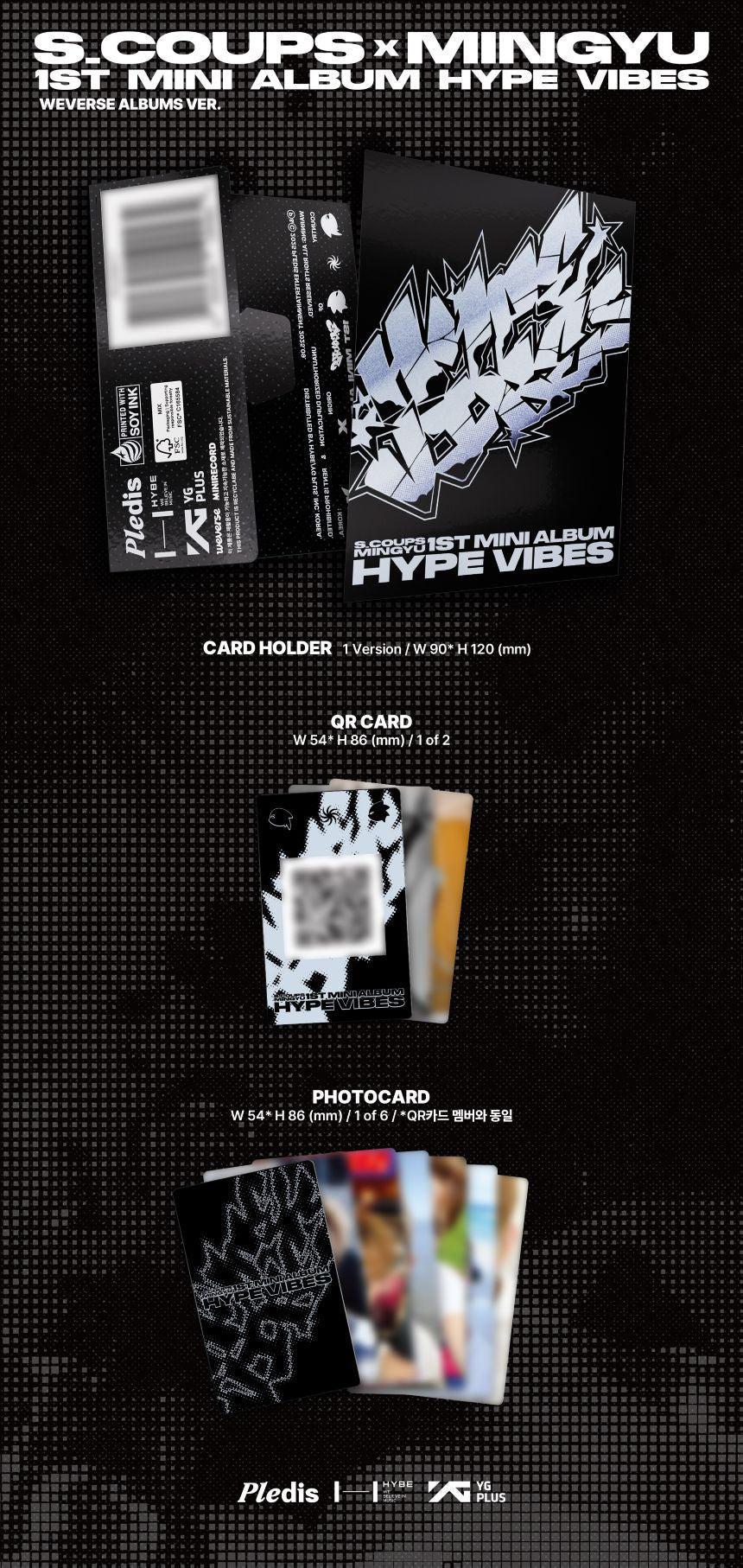 [PRE-ORDER] Seventeen - S.COUPS X MINGYU - 1st Mini Album 'HYPE VIBES' (Weverse Albums ver.) + SOUNDWAVE POB