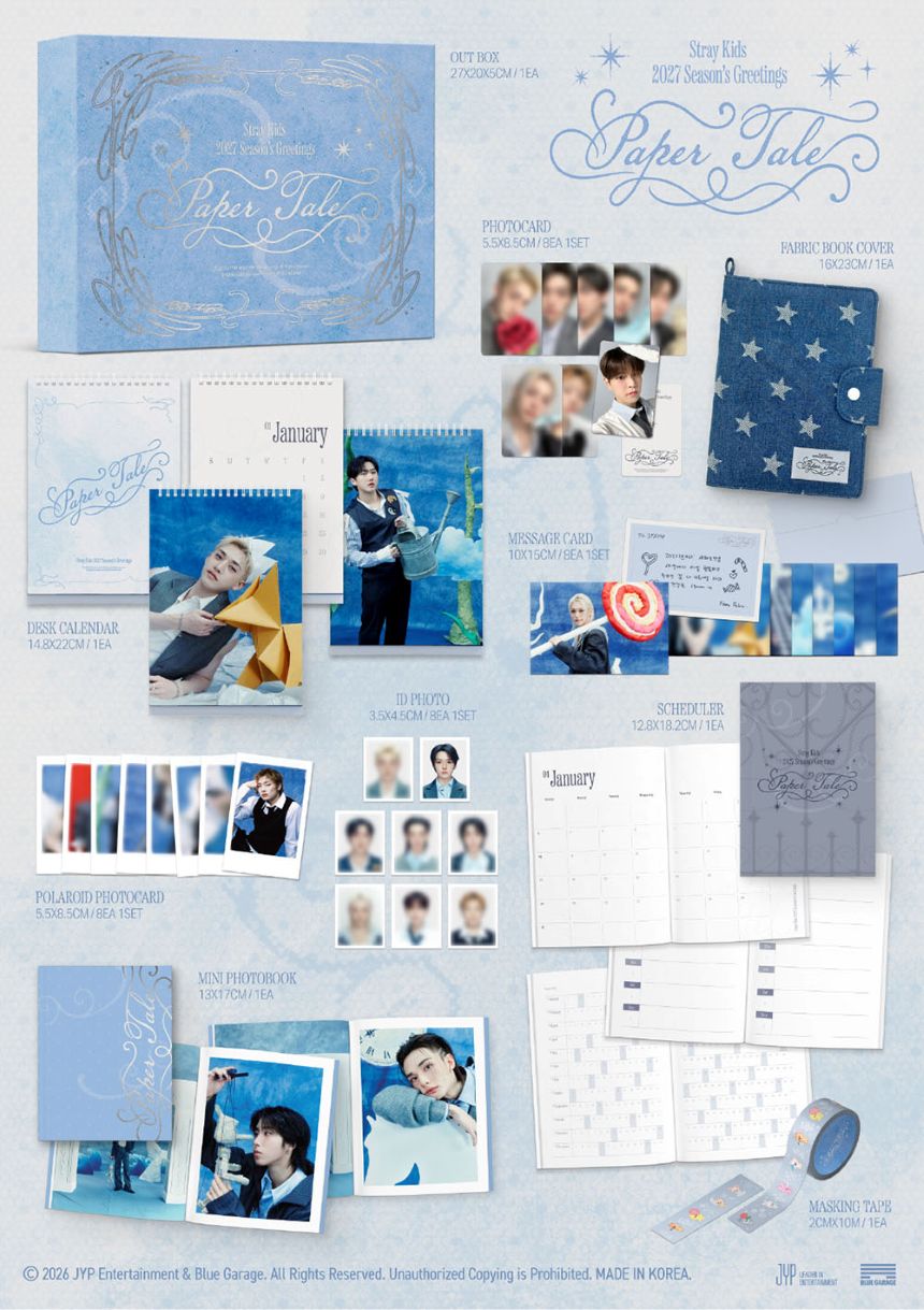 [PRE-ORDER] STRAY KIDS - 2027 SEASON'S GREETINGS 'PAPER TALE' + POB Photocard Set