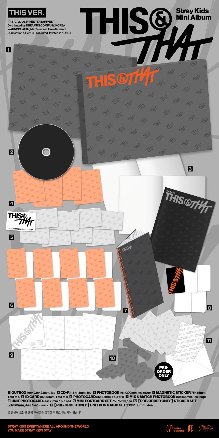 [PRE-ORDER] STRAY KIDS - 10th Mini Album 'THIS & THAT' (Standard ver.) + FANS SHOP Photocard POB