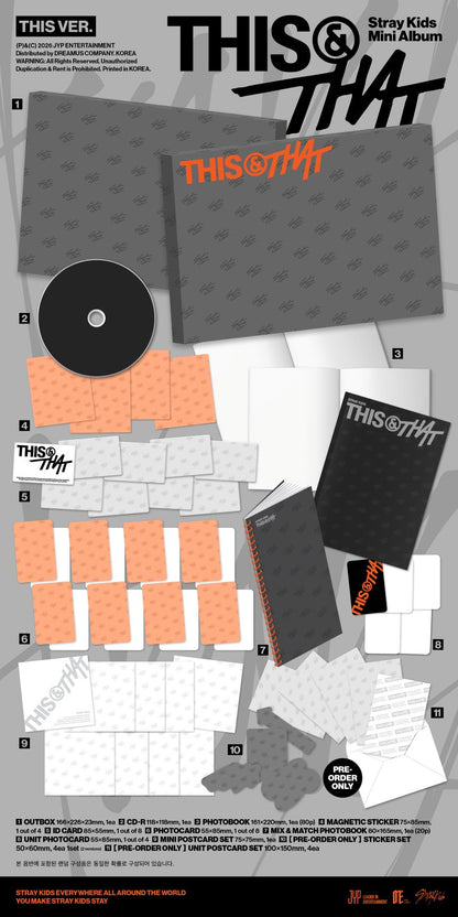 [PRE-ORDER] STRAY KIDS - 10th Mini Album 'THIS & THAT' (Standard ver.) + FANS SHOP Photocard POB