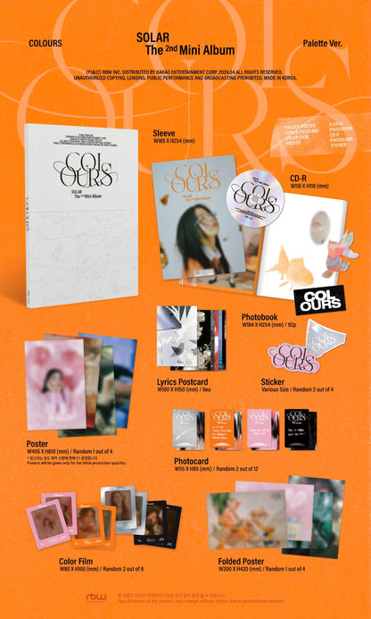 MAMAMOO - SOLAR - 2nd Mini-Album 'COLOURS' (Palette Version)