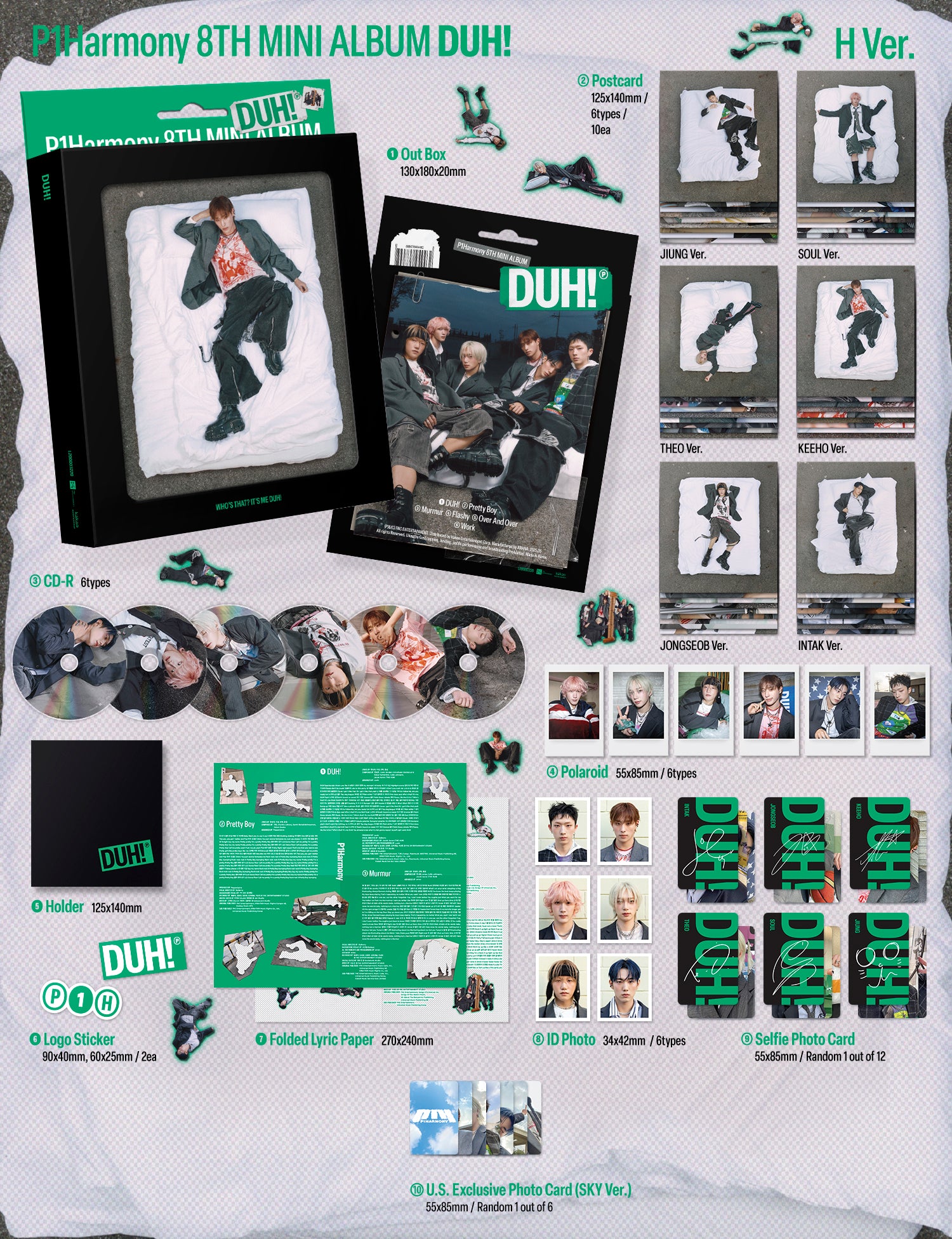 PRE-ORDER] P1Harmony - 8th Mini-Album 'DUH!' (Compact