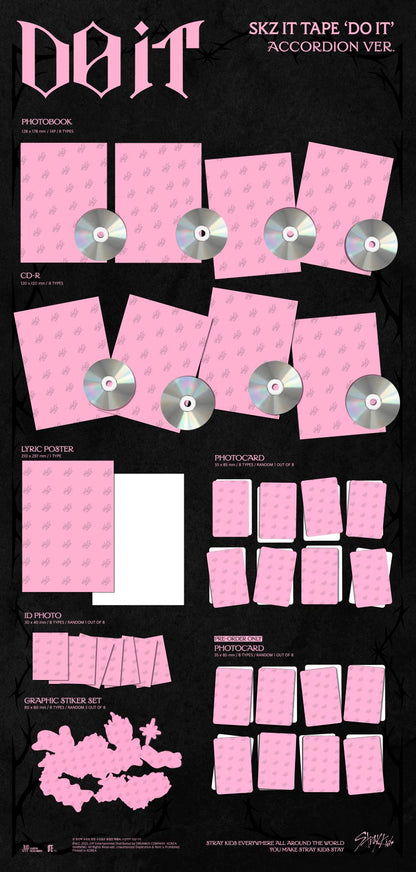 [PRE-ORDER] STRAY KIDS - SKZ IT TAPE 'DO IT' (ACCORDION ver.) + JYP SHOP Photocard POB