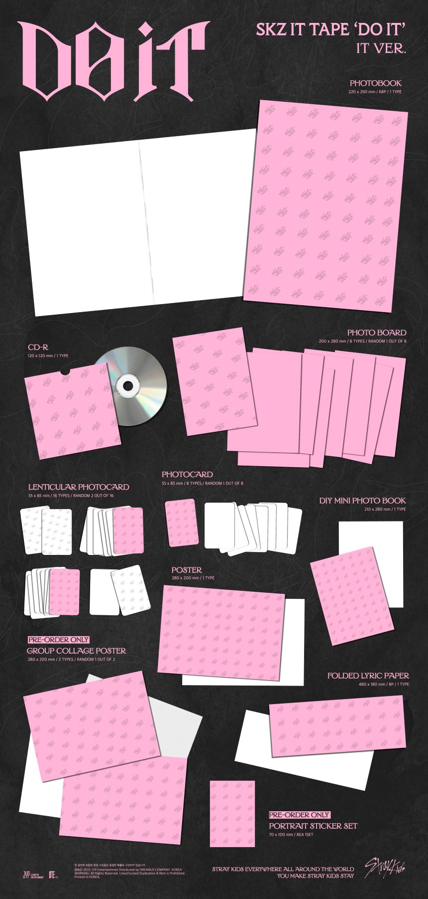[PRE-ORDER] STRAY KIDS - SKZ IT TAPE 'DO IT' (IT ver.) + JYP SHOP Photocard POB