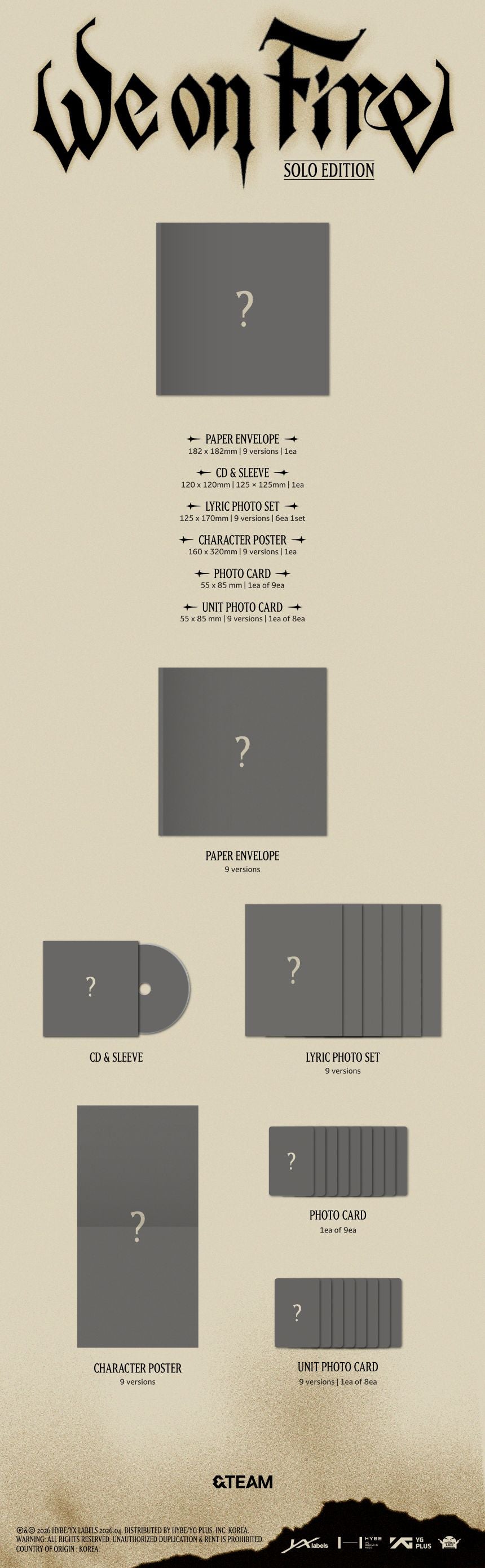 [PRE-ORDER] &TEAM - 3rd EP 'We on Fire' (Solo Edition ver.)