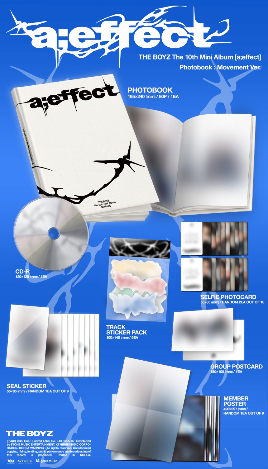 [PRE-ORDER] THE BOYZ - 10th Mini-Album 'a;effect' (Photobook Ver.) + Apple Music Photocard POB