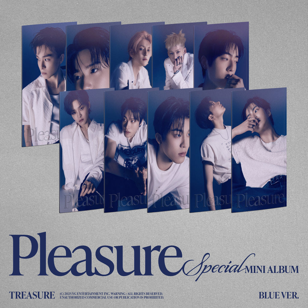 TREASURE - Special Mini-Album 'PLEASURE' (Blue Version) + Soundwave POB Photocard