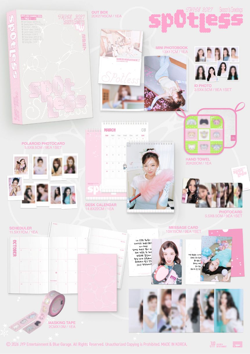 [PRE-ORDER] TWICE - 2027 SEASON'S GREETINGS 'spotless' + POB Photocard Set