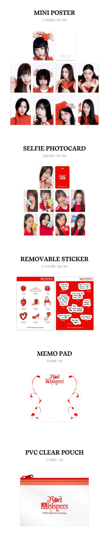 [PRE-ORDER] TWICE - 2026 SEASON'S GREETINGS 'RED WHISPERS' + Photocard Set POB