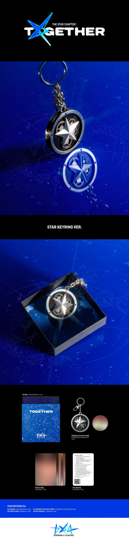 [PRE-ORDER] TXT - 'The Star Chapter: TOGETHER' (Star Keyring Ver.) + SOUNDWAVE Photo Pin Button POB